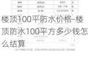 樓頂100平防水價格-樓頂防水100平方多少錢怎么結算