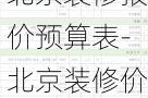 北京裝修報價預(yù)算表-北京裝修價格預(yù)算