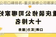 重慶裝修公司口碑排名-重慶裝修公司哪家口碑最好