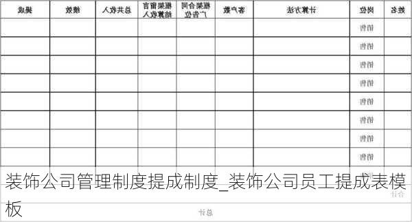 裝飾公司管理制度提成制度_裝飾公司員工提成表模板