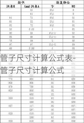 管子尺寸計算公式表-管子尺寸計算公式