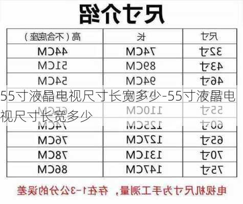 55寸液晶電視尺寸長寬多少-55寸液晶電視尺寸長寬多少