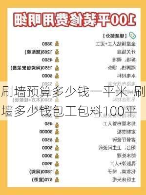 刷墻預(yù)算多少錢一平米-刷墻多少錢包工包料100平