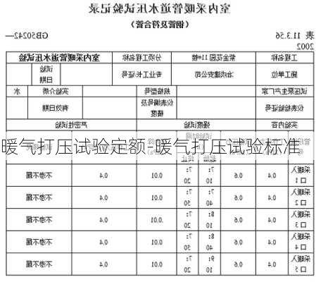 暖氣打壓試驗定額-暖氣打壓試驗標準