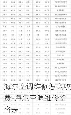 海爾空調(diào)維修怎么收費(fèi)-海爾空調(diào)維修價(jià)格表