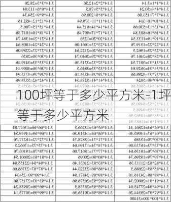 100坪等于多少平方米-1坪等于多少平方米