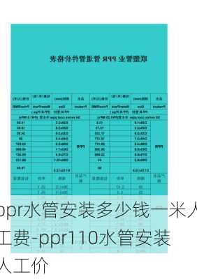 ppr水管安裝多少錢一米人工費-ppr110水管安裝人工價