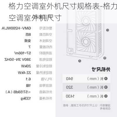 格力空調(diào)室外機尺寸規(guī)格表-格力空調(diào)室外機尺寸