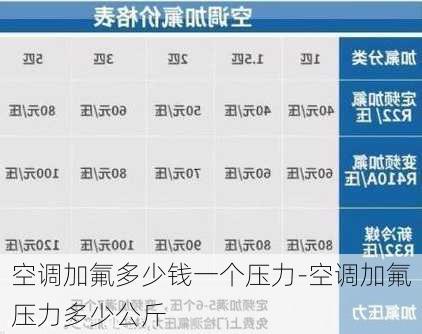 空調(diào)加氟多少錢一個壓力-空調(diào)加氟壓力多少公斤