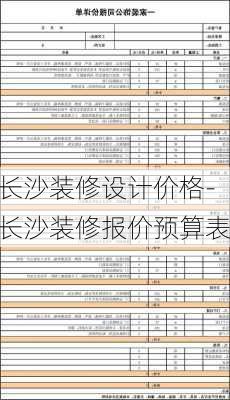 長沙裝修設(shè)計價格-長沙裝修報價預算表