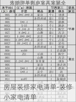 房屋裝修家電清單-裝修小家電清單