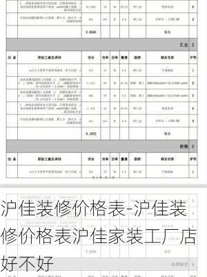 滬佳裝修價格表-滬佳裝修價格表滬佳家裝工廠店好不好