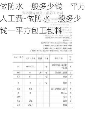 做防水一般多少錢(qián)一平方人工費(fèi)-做防水一般多少錢(qián)一平方包工包料