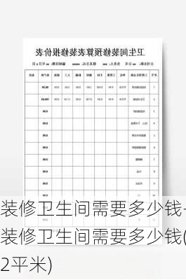 裝修衛(wèi)生間需要多少錢-裝修衛(wèi)生間需要多少錢(2平米)