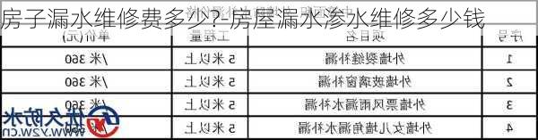 房子漏水維修費(fèi)多少?-房屋漏水滲水維修多少錢