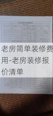 老房簡(jiǎn)單裝修費(fèi)用-老房裝修報(bào)價(jià)清單