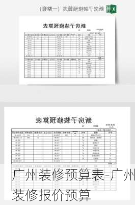 廣州裝修預算表-廣州裝修報價預算